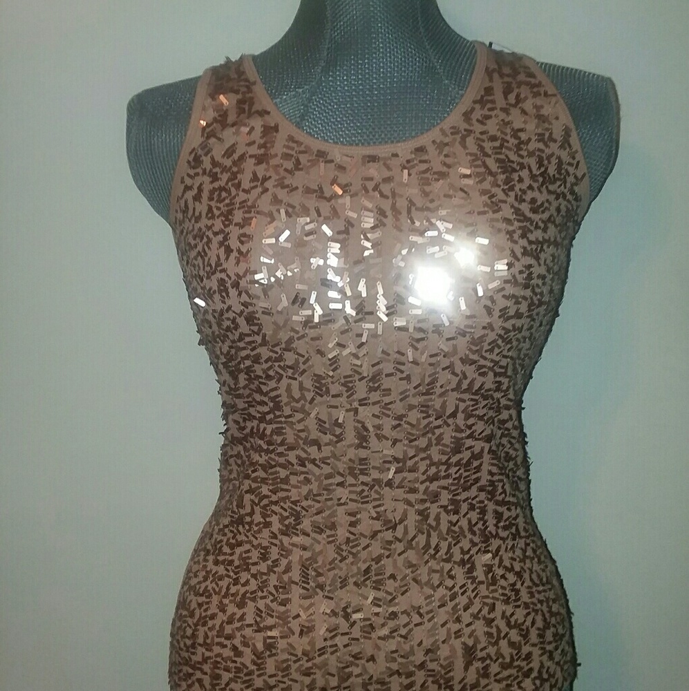 Apt. 9 rose gold sequin tank top small