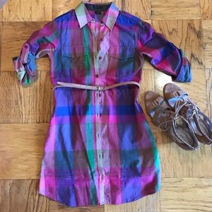 Theory Plaid Shirt Dress