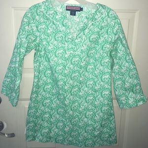 Vineyard Vines Green and white tunic