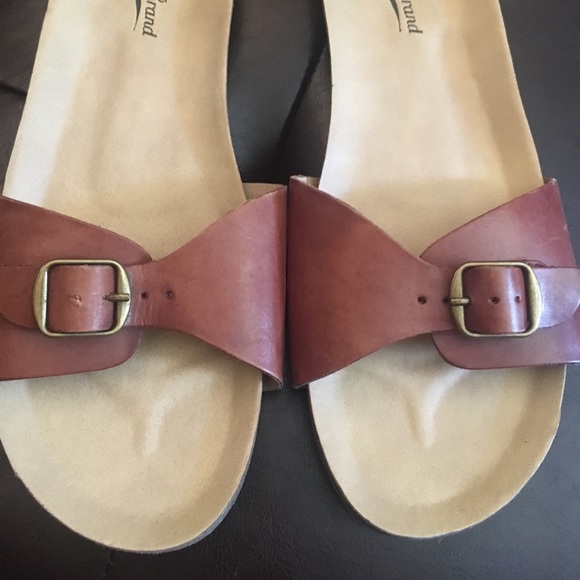 Lucky Brand Leather Slides Size 8M/38 - Picture 2 of 5