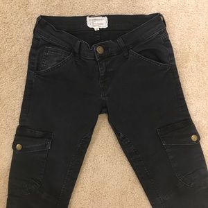 Current/Elliott Grey Skinny Moto Jeans