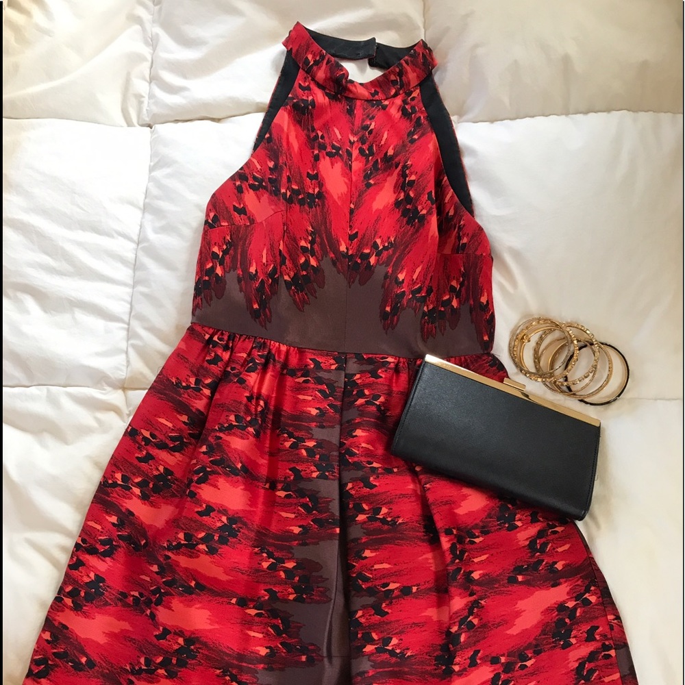 Tibi Red Rococo Print Dress - Picture 3 of 4