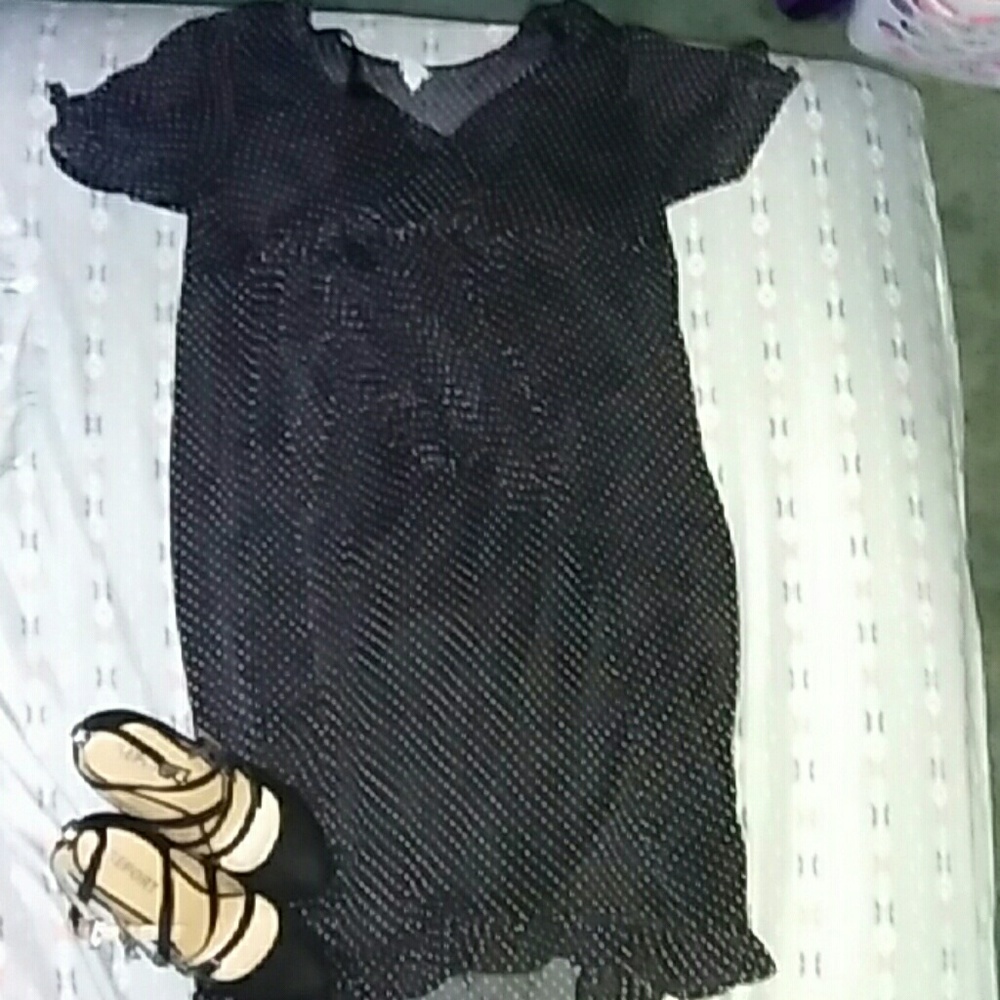 Rockabilly black and white​polka dot dress