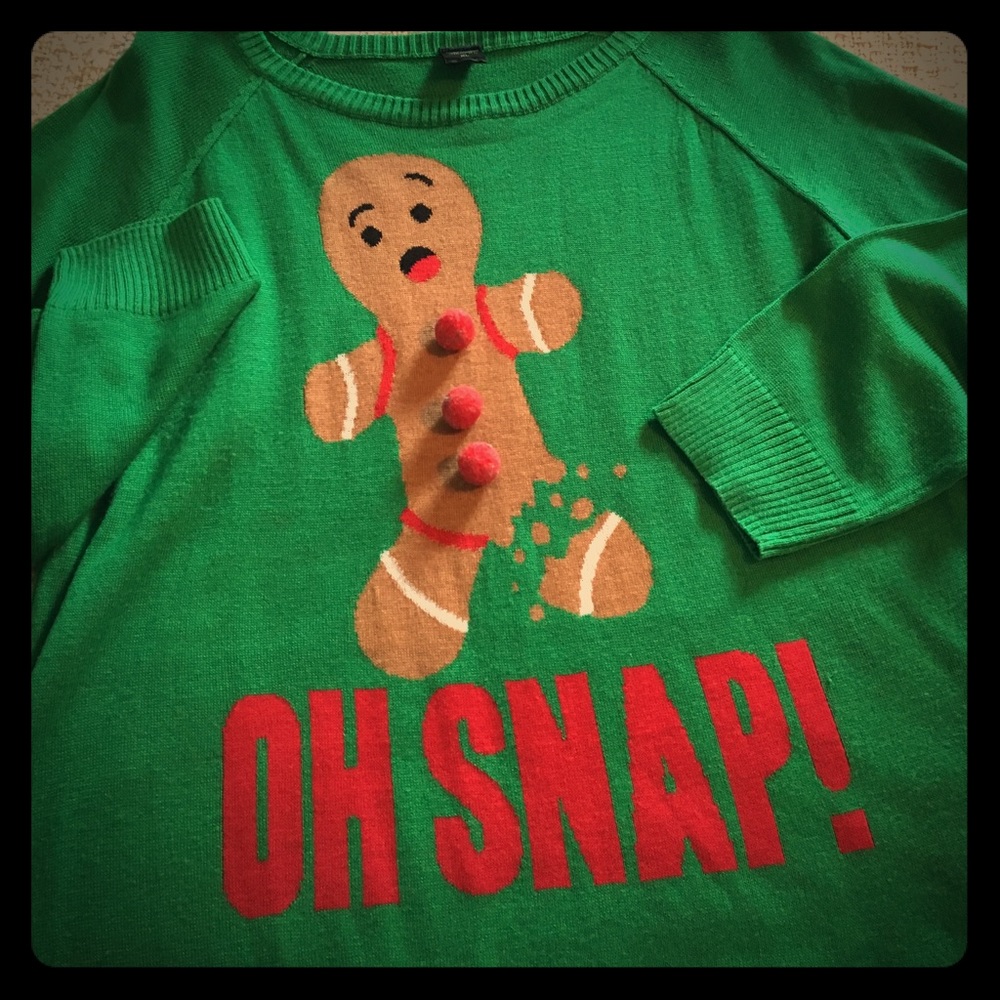 Oh Snap! Christmas Holiday Gibgerbread Man Sweater