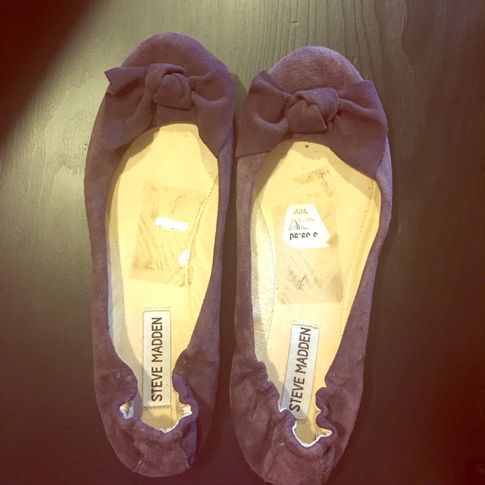 Steve Madden suede purple bow flats