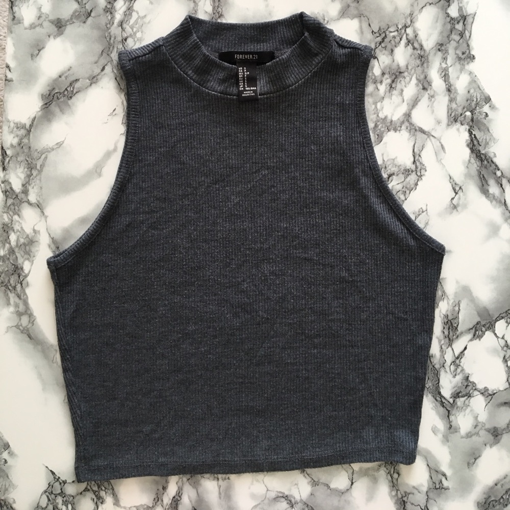 Cropped Mock Neck Top