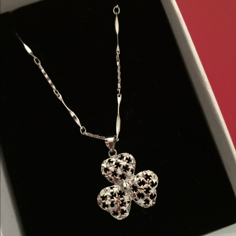 New silver s925 necklace-flower