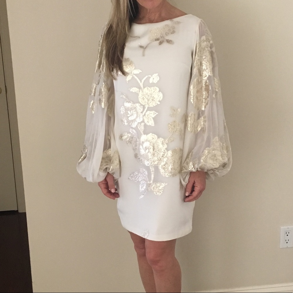 Marchesa Notte silk chiffon dress