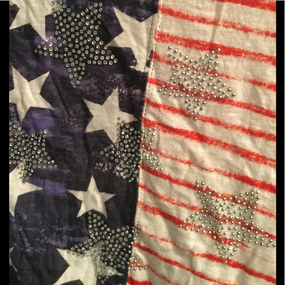 NWOT Americana silver stud stars, comfy knit top - Picture 3 of 5