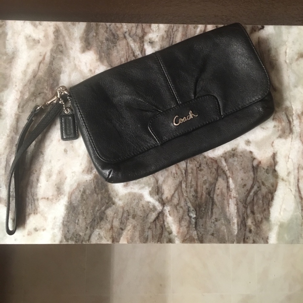 Black coach wristlet