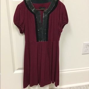 V-Neck Maroon Boutique Top