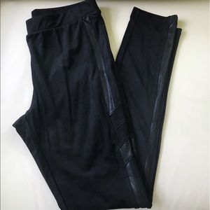 Black velvet leggings.