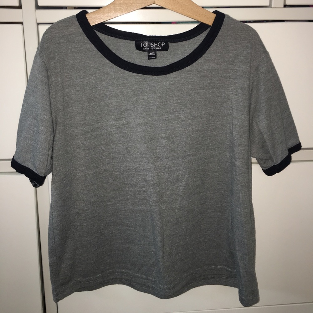Top Shop Gray Crop Top