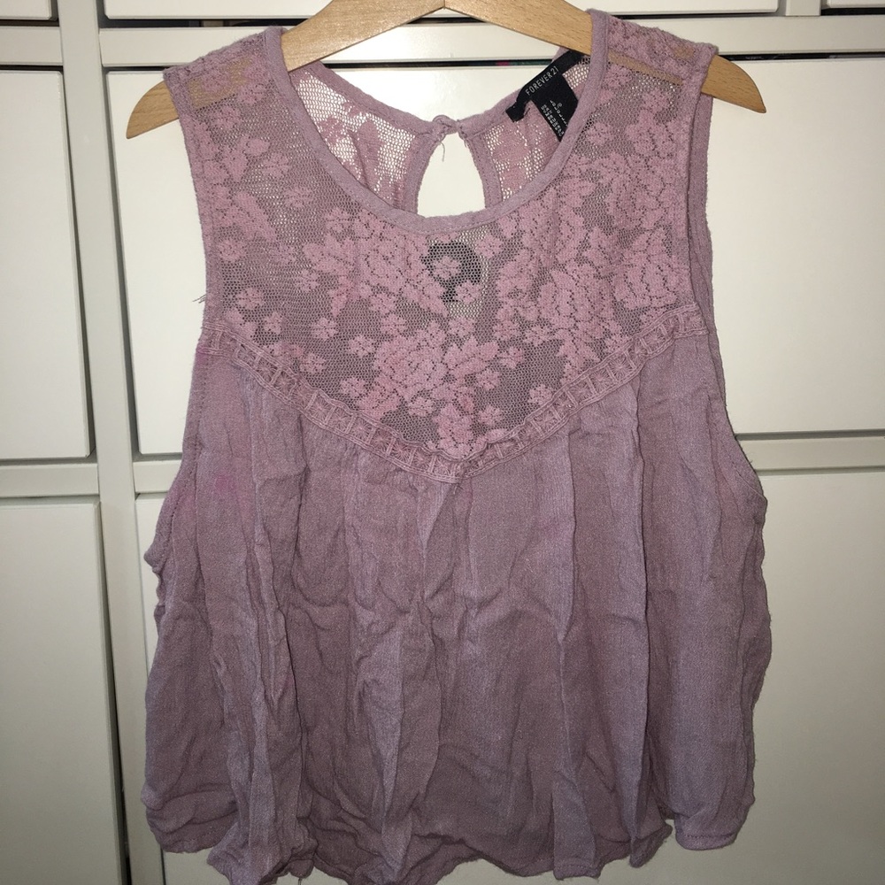 Forever 21 Lavender Lace Tank Top