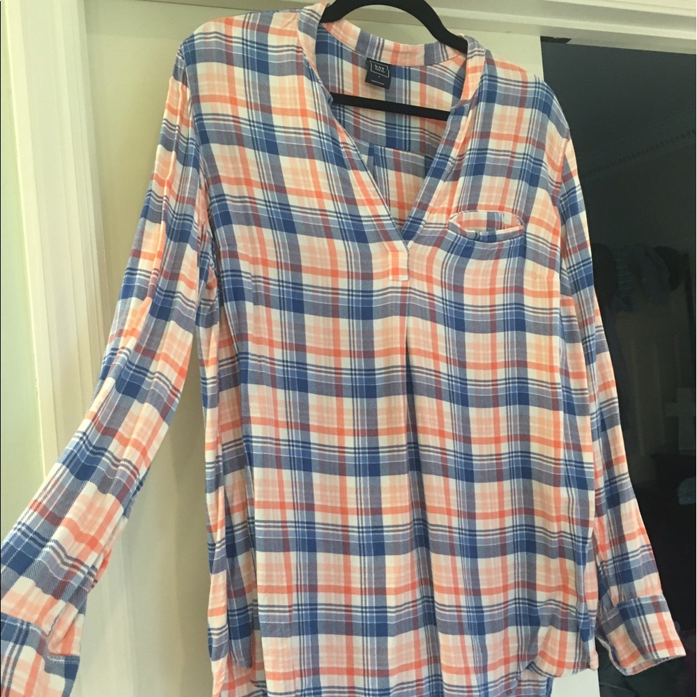 GAP maternity plaid popover tunic sz L