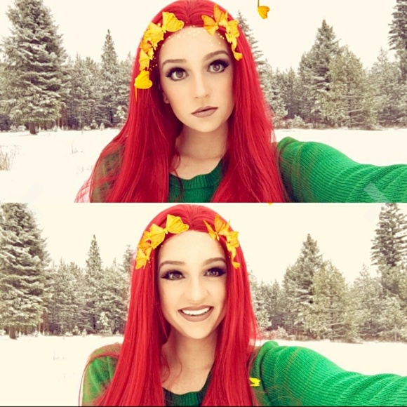 Red Human Hair Blend Lace FrontWig 24-28 inches!! main image 4