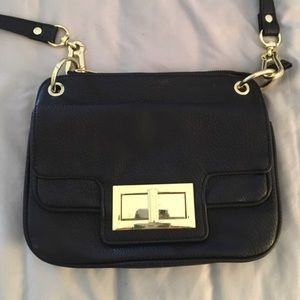 Olivia + joy black faux leather cross body bag