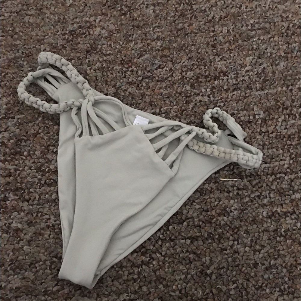 Frankie's Bikini gray, braided bikini bottom
