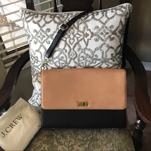 J Crew Edie Dual Tone 100% Leather Purse NWT $238
