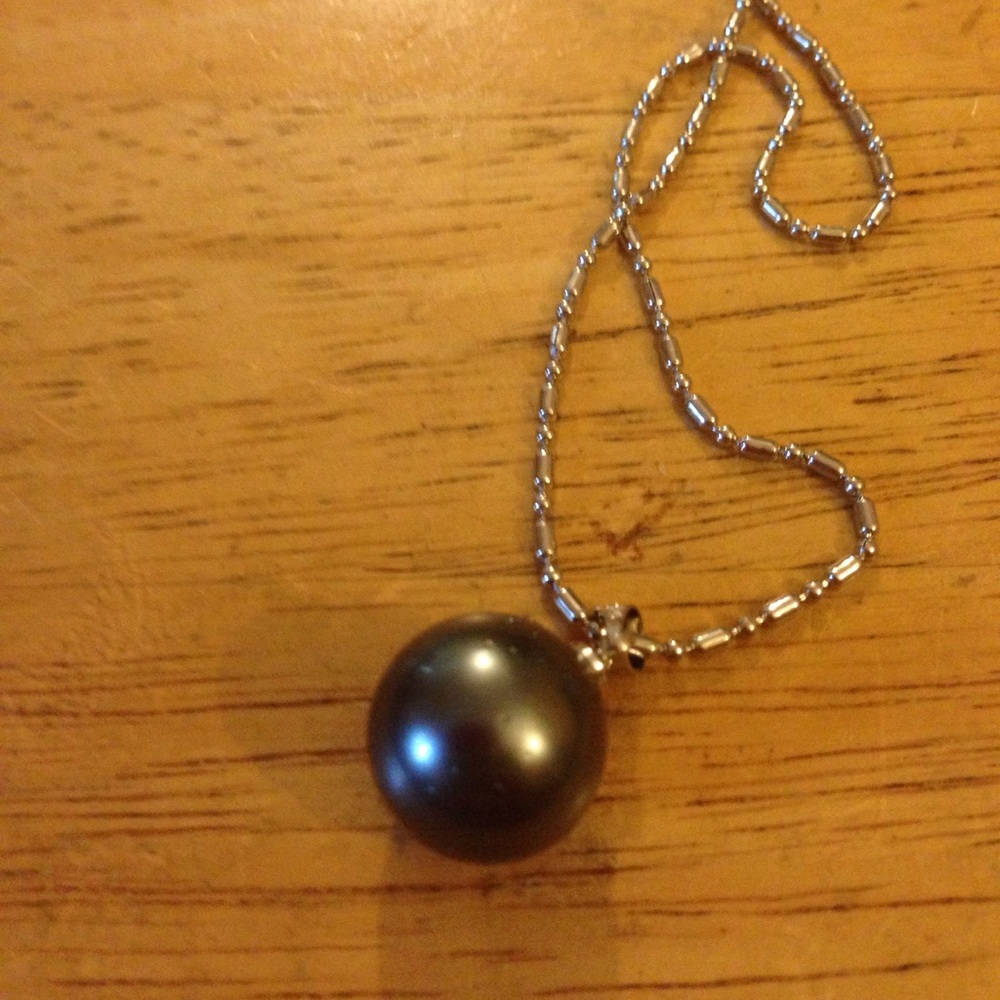 Black water fresh 18k gp chain necklace