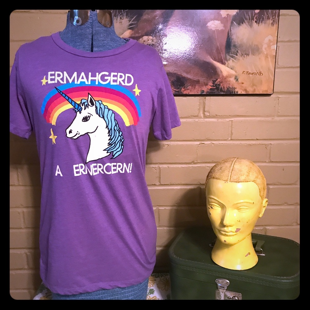 Hilarious "Ermahgerd A Ernercern" Unicorn T-Shirt