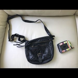 Black purse and wallet