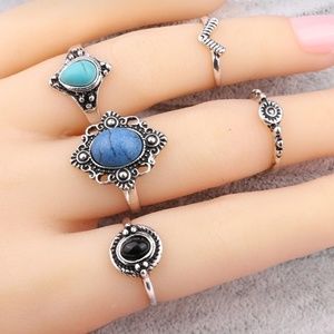 Antique Midi Ring Set w-surface width 15, 4 10mm