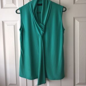 Aqua green faux neck tank top