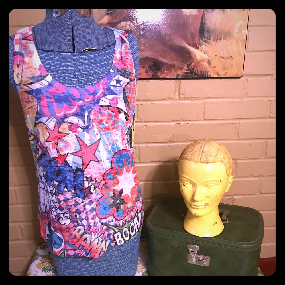 Delia's Comic Book Graffiti Racerback Tank