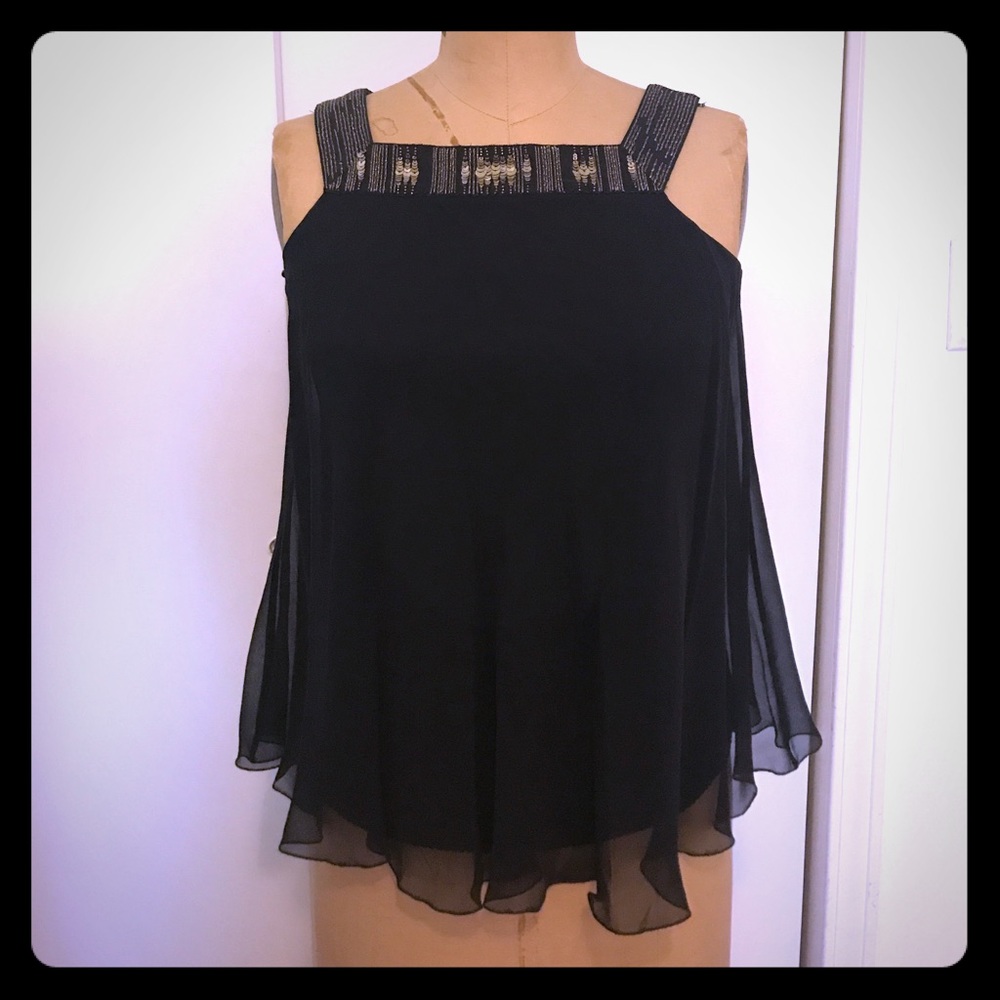 Ellie Tahari embellished A-line top