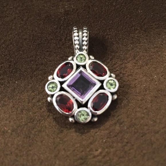 Sterling Silver/Amethyst/Garnet/Peridot Pendant - Picture 3 of 10