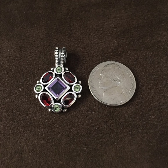 Sterling Silver/Amethyst/Garnet/Peridot Pendant - Picture 6 of 10