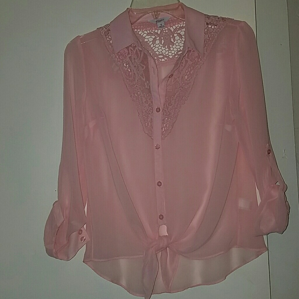 Light pink chiffon blouse