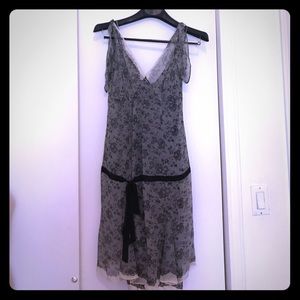 1920's style lace print chiffon dress