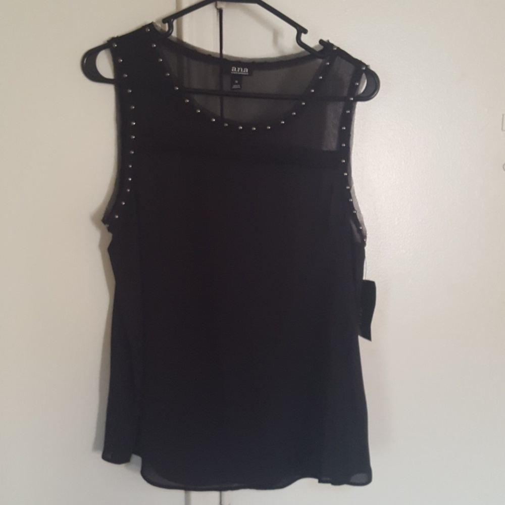 NWT - a.n.a. Semi sheer, sleeveless blouse M