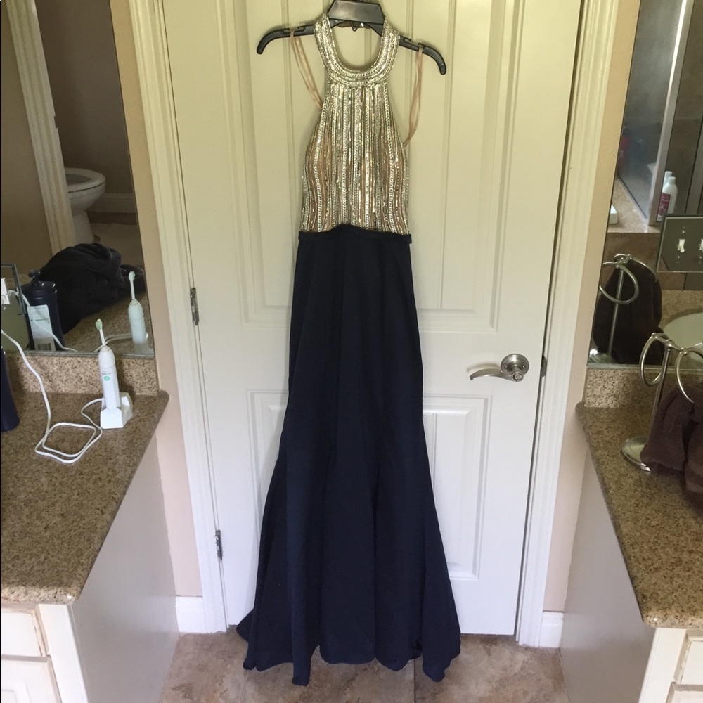 Navy Jovani mermaid Dress -Size 12
