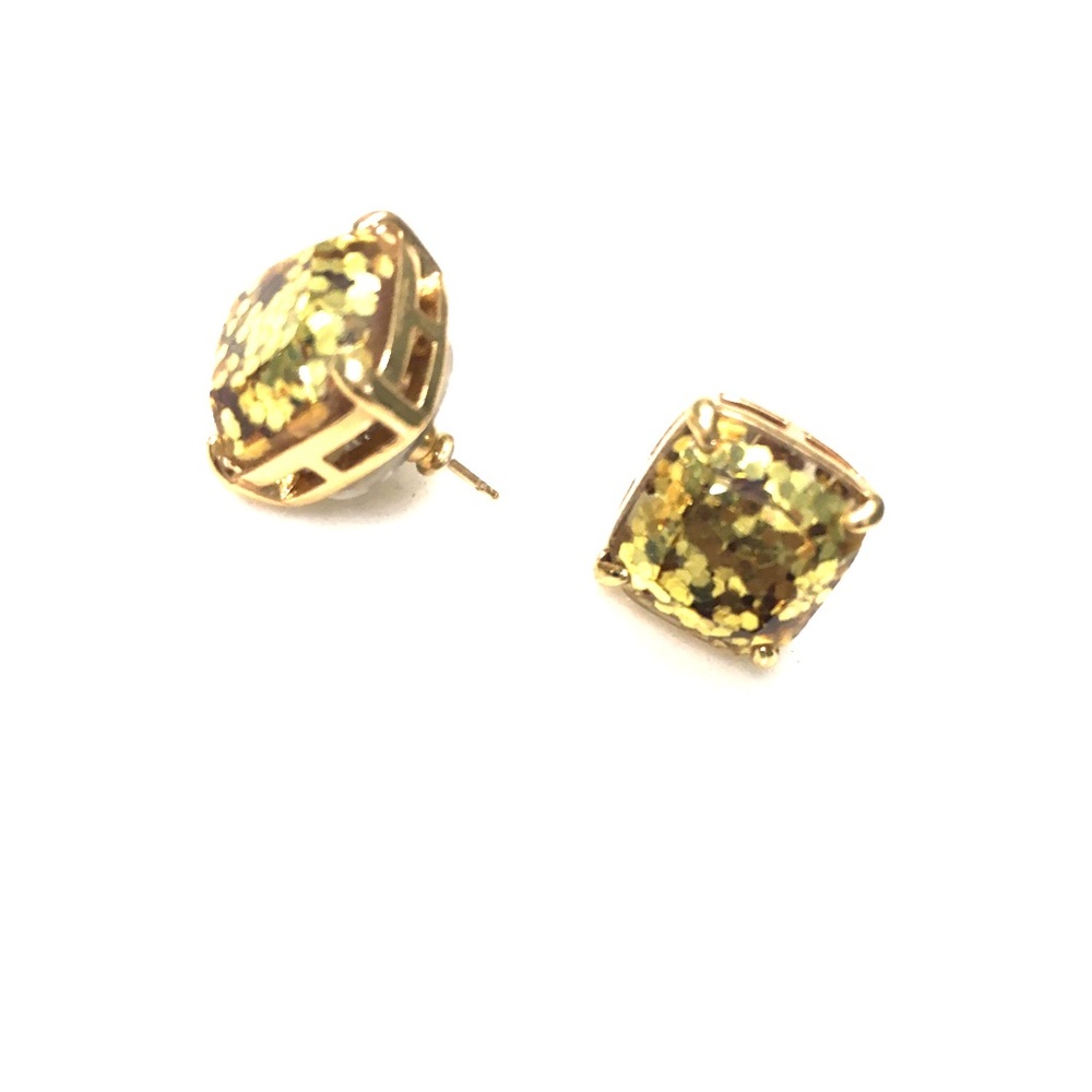 Kate Spade gold glitter stud earrings