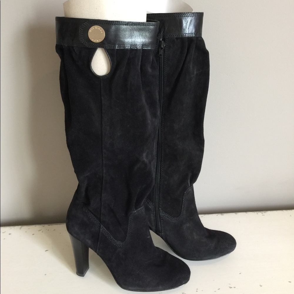 Black suede boots