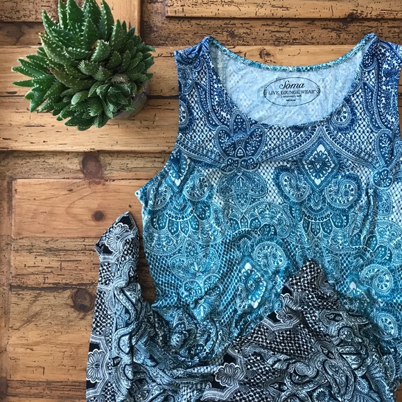 Soma Tops - Soma Gradient Lace Print Tank Tunic