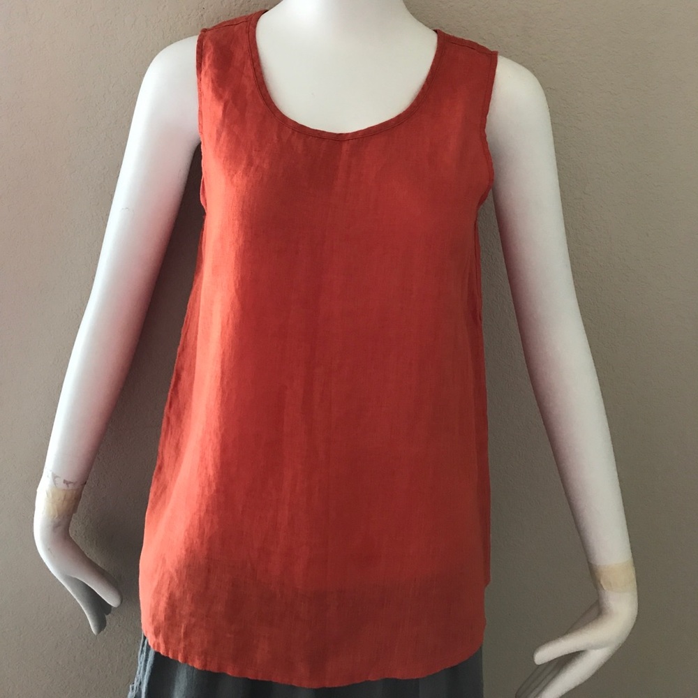 Flax 100% linen top sleeveless linen