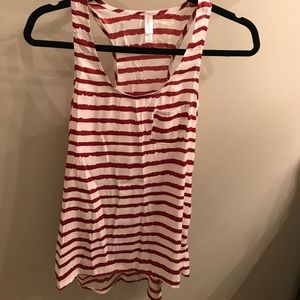 Red and cream striped tank
