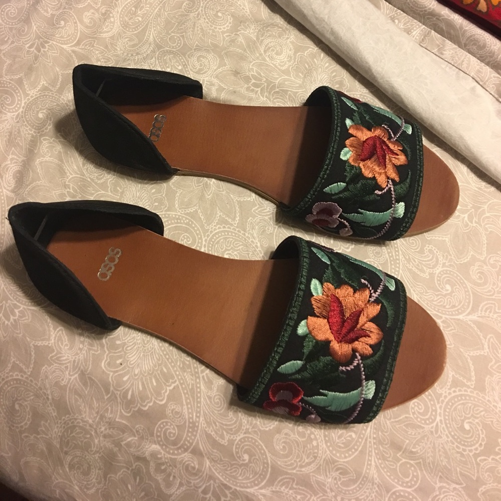 ASOS embroidered sandals