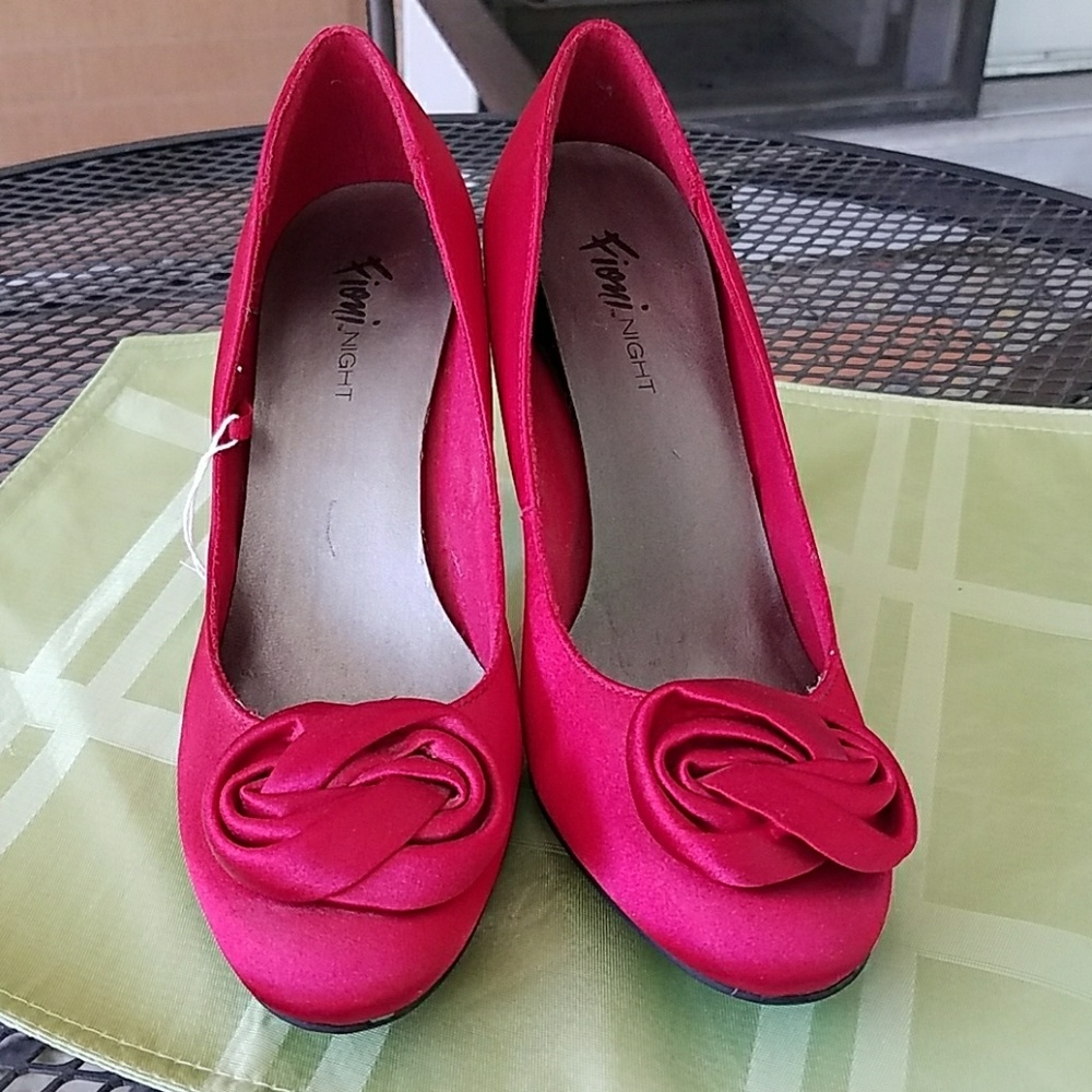 Red Satin heels