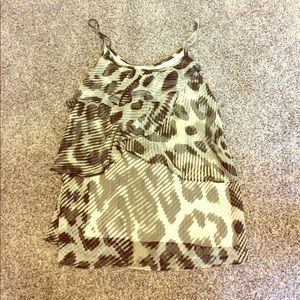 Patterned & Ruffled Blouse