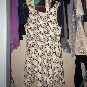 H&M Navy Blue and White Floral Dress