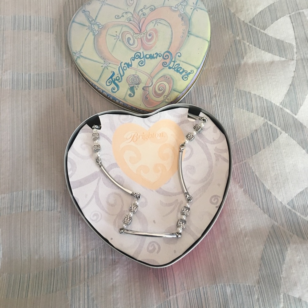 Brighton pearl and silver necklace