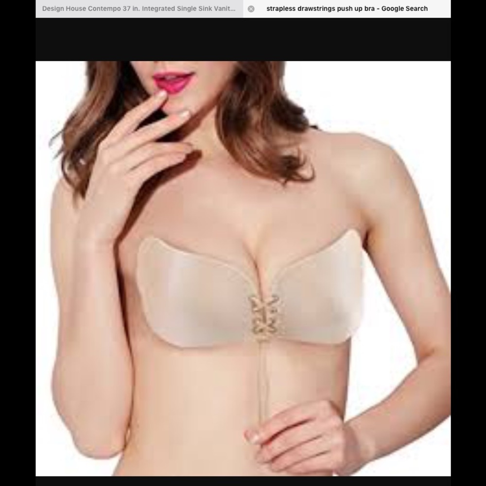 Strapless Drawstrings Push Up Bra
