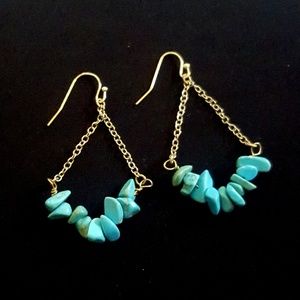 Boho Chic Turquoise Dangling Earrings