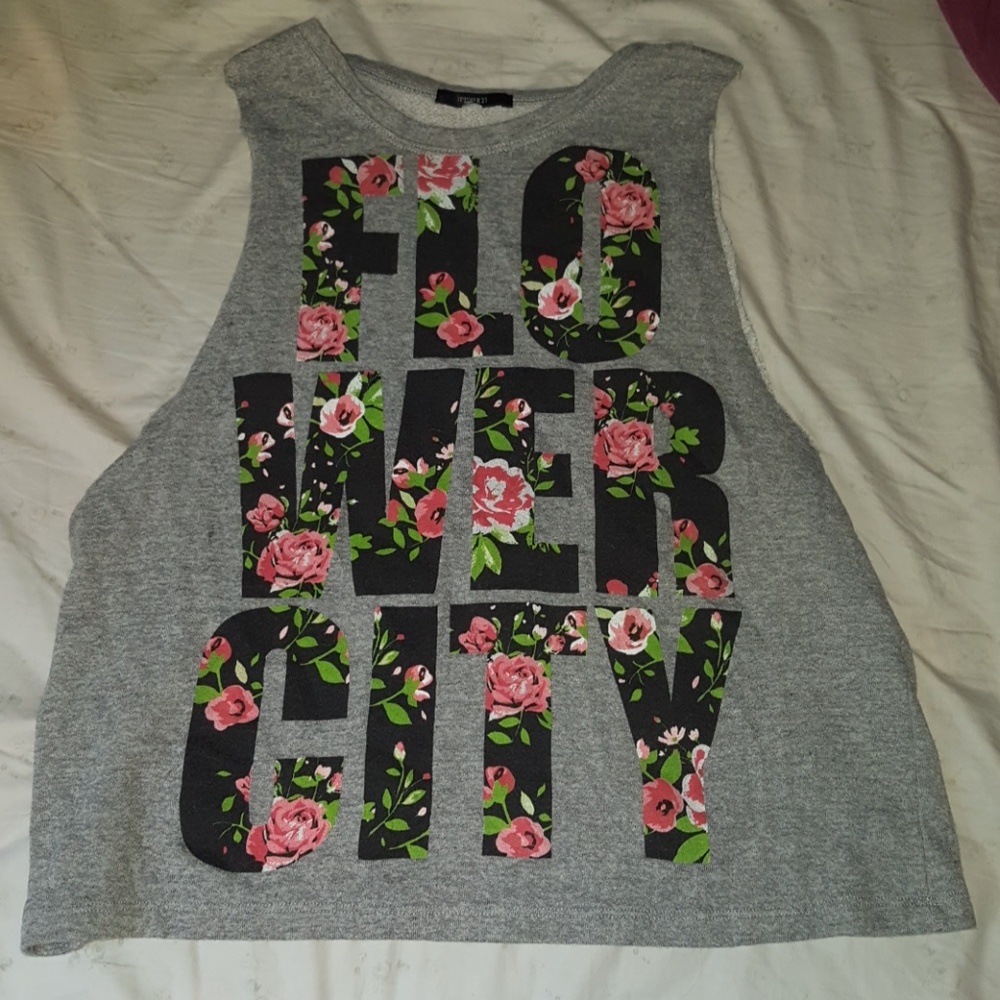 Forever 21 Cutoff Flower City Shirt