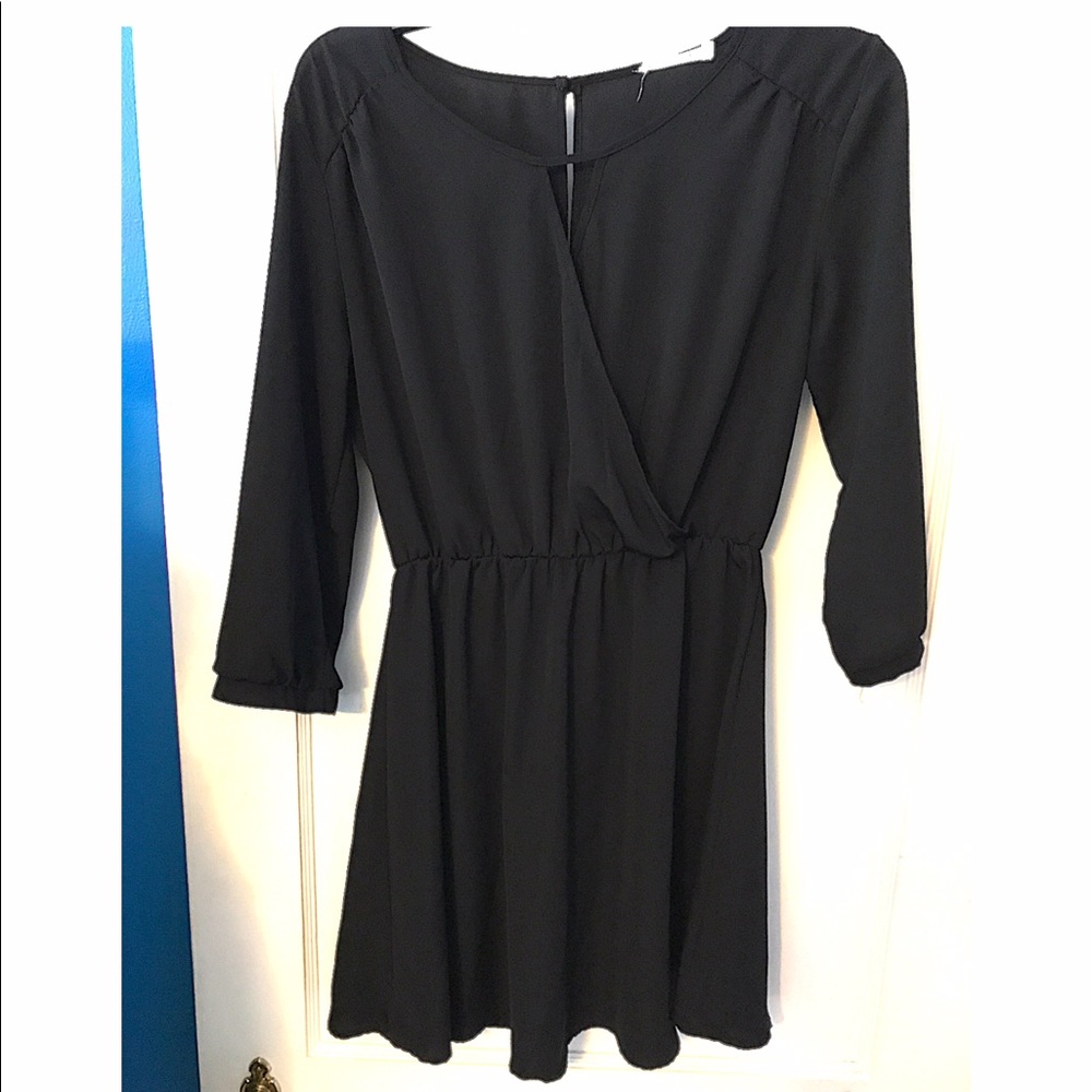 Black Lush Wrap Mini Dress